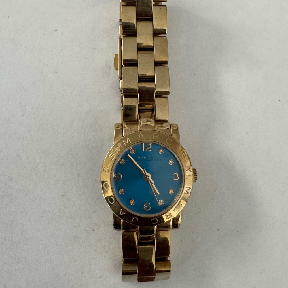 Marc by Marc Jacobs Gold Bracelet Watch with Blue Dial